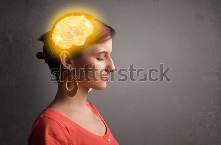 гроза Молния головная боль иллюстрация человека Сток-фото © ra2studio