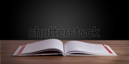 Open book on wooden deck Stock photo © ra2studio