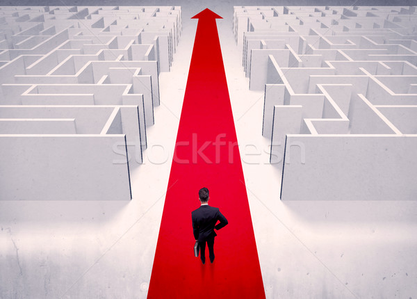 Smart businessman avoiding maze concept Stock photo © ra2studio