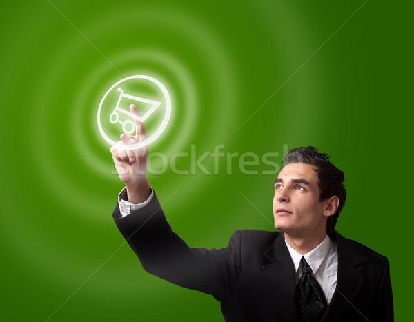 business man pressing button  Stock photo © ra2studio