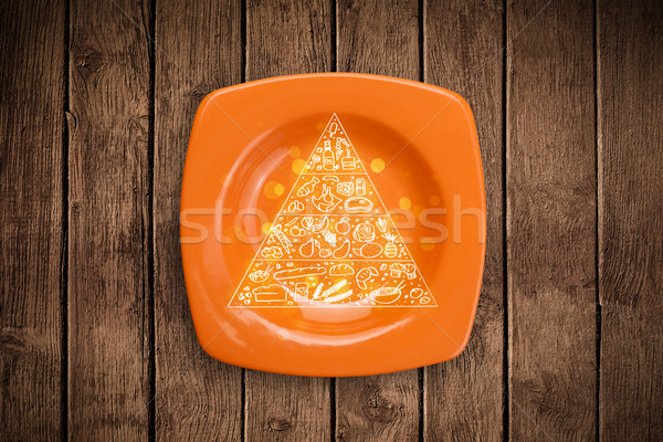 手工繪製 食品 金字塔 菜 盤 商業照片 © ra2studio
