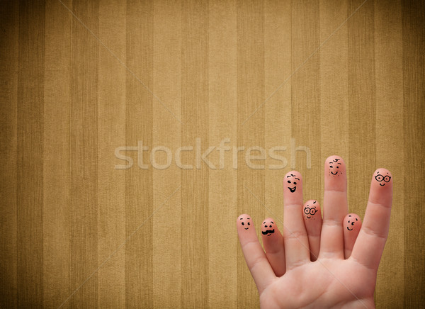 Foto stock: Feliz · dedo · smileys · vintage · raya · wallpaper