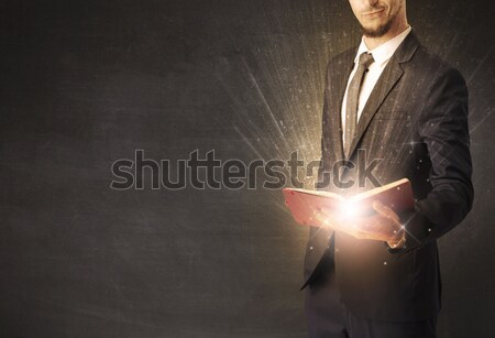 Business man with glowing exploding head Stock photo © ra2studio