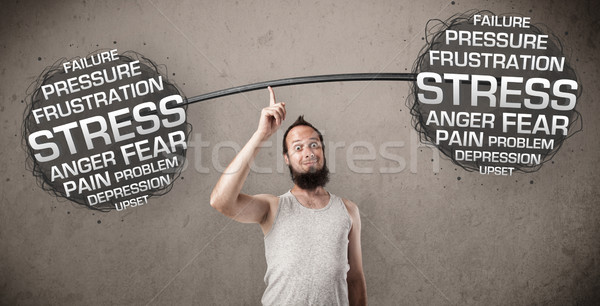 Foto stock: Flaco · tipo · estrés · funny · jóvenes · formación