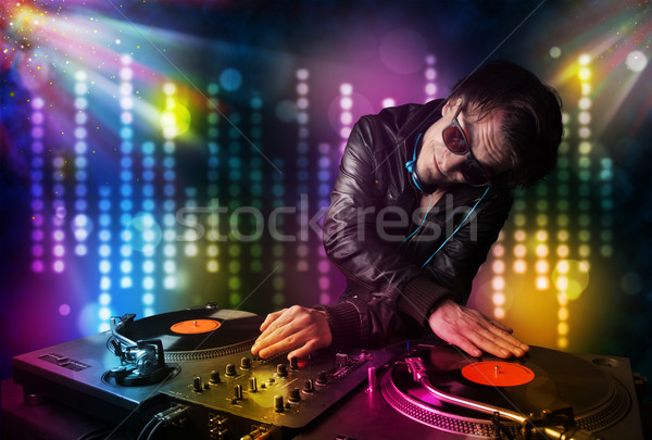 Spelen disco licht show jonge partij Stockfoto © ra2studio