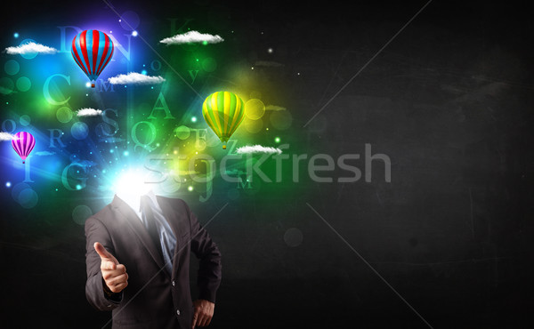 Mann Anzug verträumt glühend Business Stock foto © ra2studio