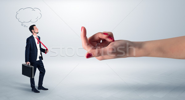 Kissed businessman with baiting hand concept Stock photo © ra2studio