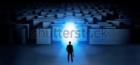 Businessman seeing the light at the end of something Stock photo © ra2studio