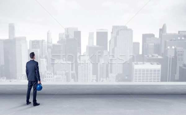 Businessman looking at a big city panorama Stock photo © ra2studio