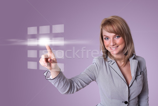 woman pressing digital buttons Stock photo © ra2studio