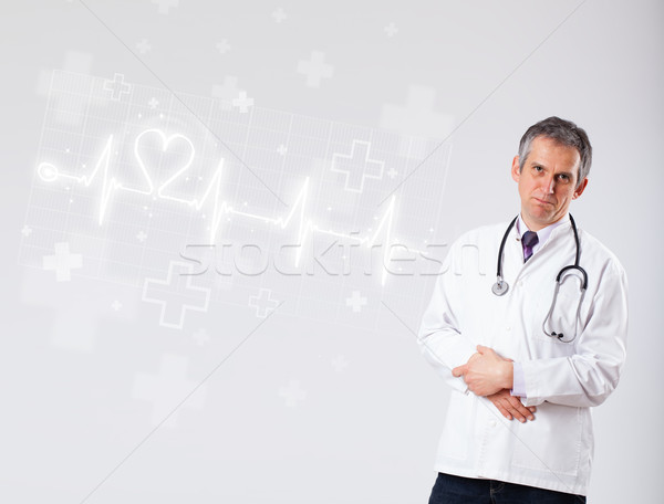 Medico battito del cuore abstract cuore uomo medici Foto d'archivio © ra2studio