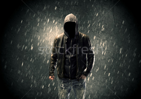 Unknown suspect standing in the dark Stock photo © ra2studio