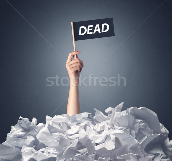 Female hand holding black sign Stock photo © ra2studio