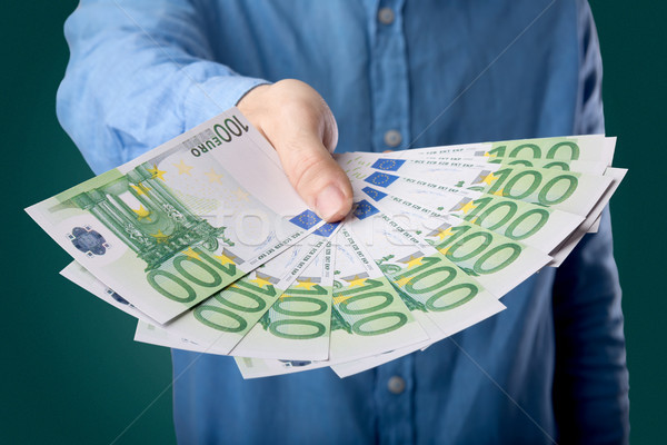 Stockfoto: Zakenman · geld · jonge · groot · bedrag