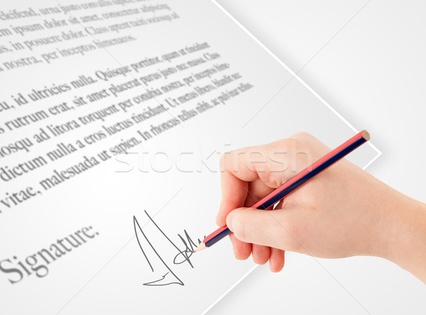 Mão escrita pessoal assinatura papel forma Foto stock © ra2studio