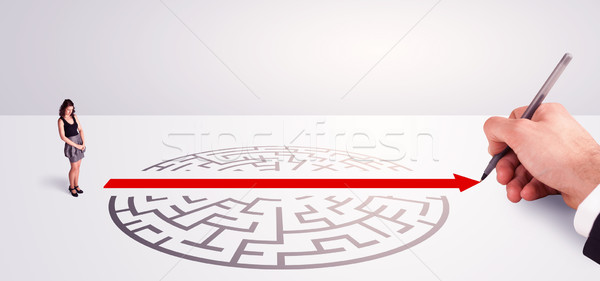 businessman standing near the entrance of labyrinth Stock photo © ra2studio