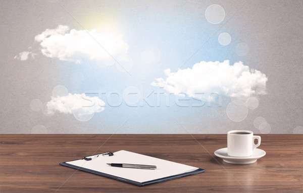 Jasne niebo chmury działalności Zdjęcia stock © ra2studio