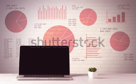 Laptop Umsatz pie Charts professionelle Stock foto © ra2studio