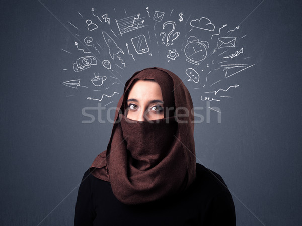 Muslim woman wearing niqab Stock photo © ra2studio