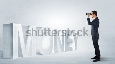 Businessman fighting with his bossy shadow Stock photo © ra2studio