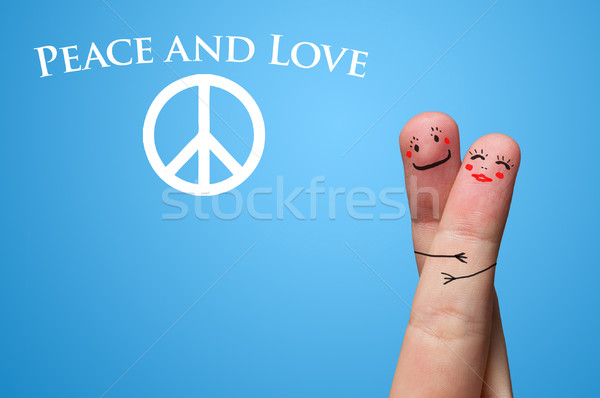 Painted finger smiley Stock photo © ra2studio