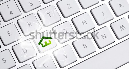 Medios de comunicación social botón teclado negocios ordenador fondo Foto stock © ra2studio