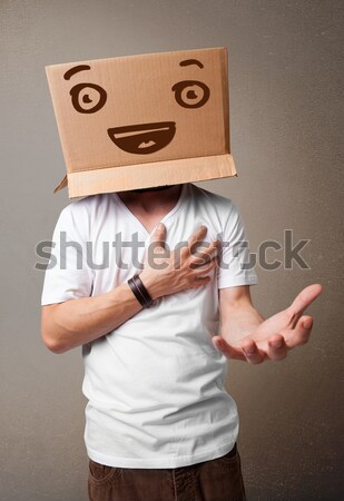 Jonge man bruin hoofd triest gezicht Stockfoto © ra2studio