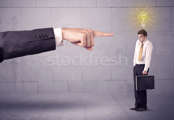 Főnök eladó személy ötlet hatalmas kéz Stock fotó © ra2studio