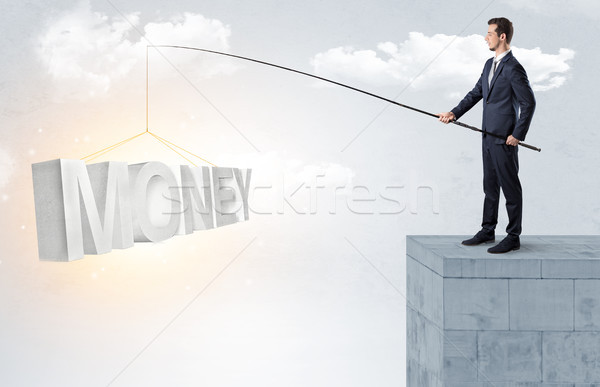 Businessman fishing money,income from the top Stock photo © ra2studio