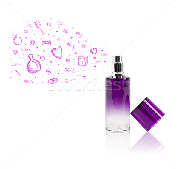 Stockfoto: Uit · mooie · parfum · fles · gekleurd · geschenk