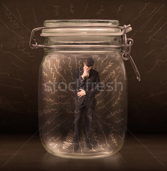 Empresário dentro jarra poderoso linhas Foto stock © ra2studio