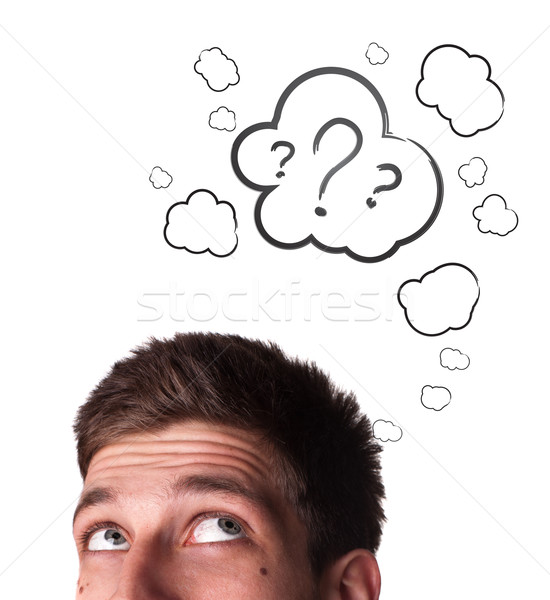 male adult has way too many questions in his head  Stock photo © ra2studio