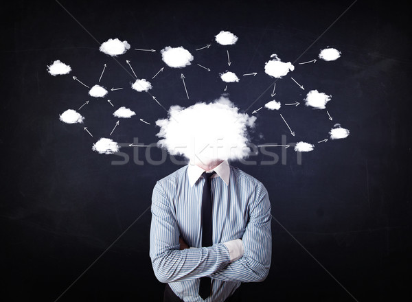 Om de afaceri retea nor cap hartă tehnologie Imagine de stoc © ra2studio