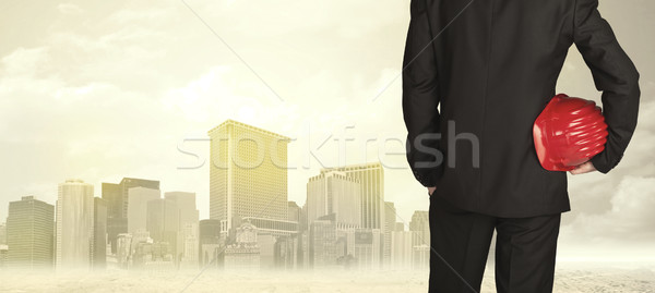 Affaires Retour soleil homme ville Photo stock © ra2studio