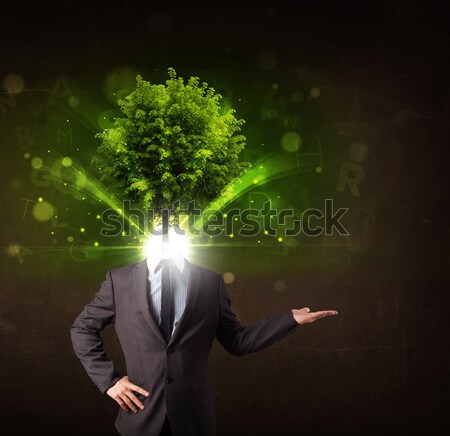 Homem cabeça marrom árvore médico Foto stock © ra2studio