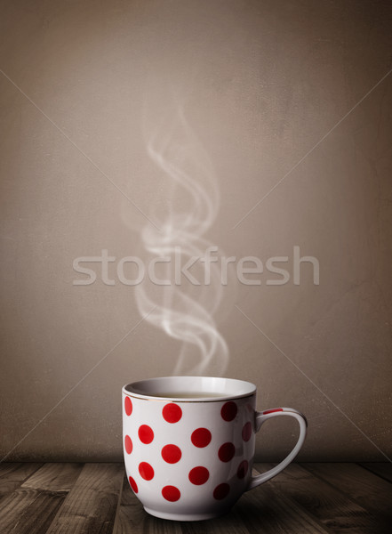 Foto stock: Taza · de · café · resumen · blanco · vapor · alimentos