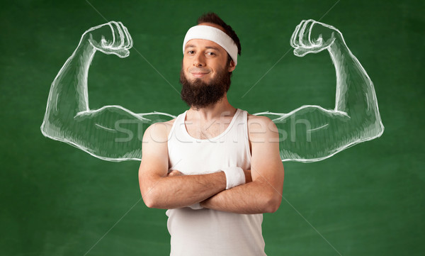 Skinny young man working out Stock photo © ra2studio