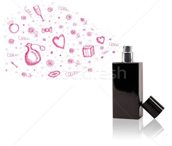 sketches coming out from beautiful perfume bottle Stock photo © ra2studio