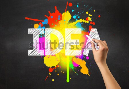 Colorful splashes are coming out of gun shaped hands Stock photo © ra2studio