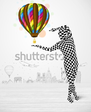 Człowiek garnitur balon funny Zdjęcia stock © ra2studio