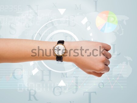 Relojes mundo tiempo financiar negocios gráfico Foto stock © ra2studio