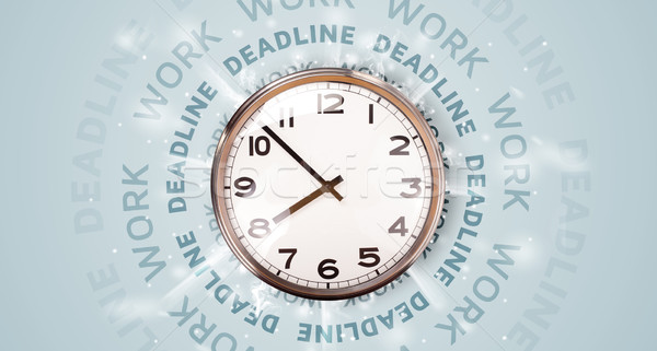 Clocks with work and deadline round writing Stock photo © ra2studio