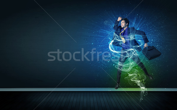 Talentat om de afaceri jumping energie Imagine de stoc © ra2studio