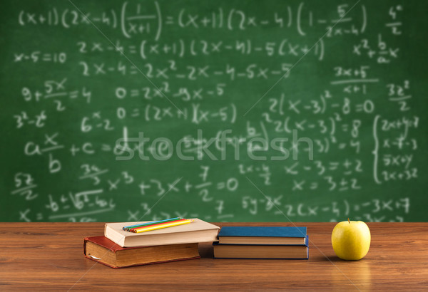 Stock photo: Math class from student school desk