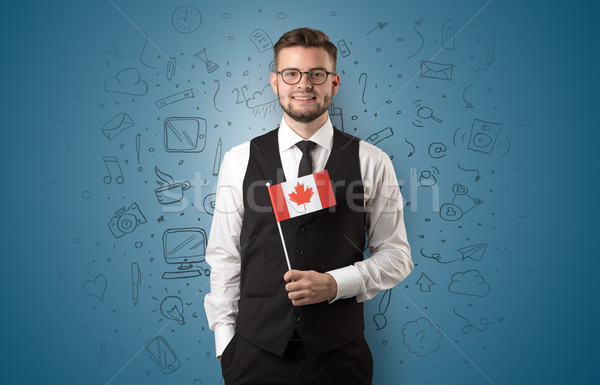 Boy with office symbol concept and flag Stock photo © ra2studio