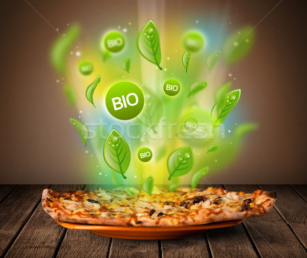Stockfoto: Gezonde · bio · groene · plaat · voedsel