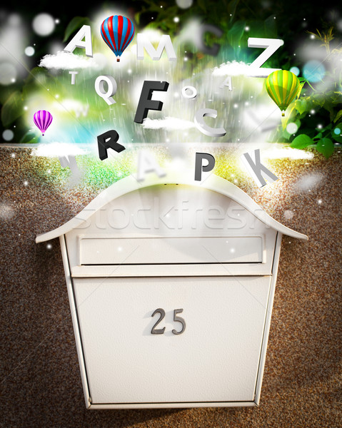 Post box with colorful letters Stock photo © ra2studio