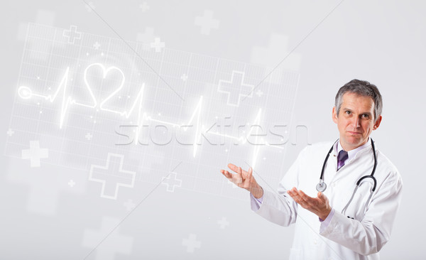 Médico latido del corazón resumen corazón hombre médicos Foto stock © ra2studio