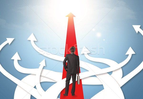 businessman with different direction arrows Stock photo © ra2studio