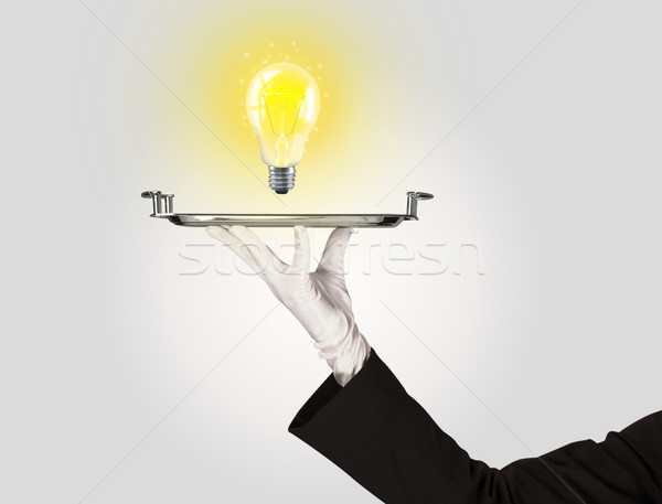 Intelligente idea lampadina vassoio luminoso Foto d'archivio © ra2studio
